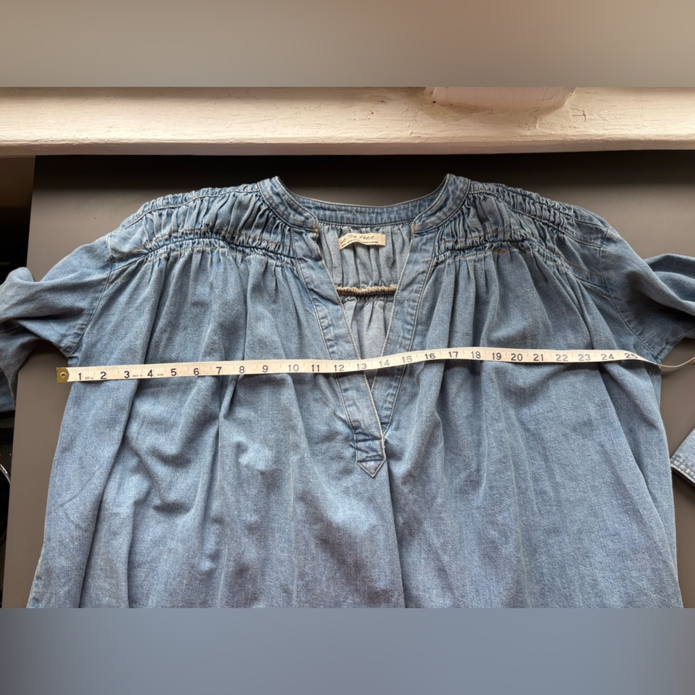 Like new Free People Denim Tunic Top- Small - Picture 10 of 11